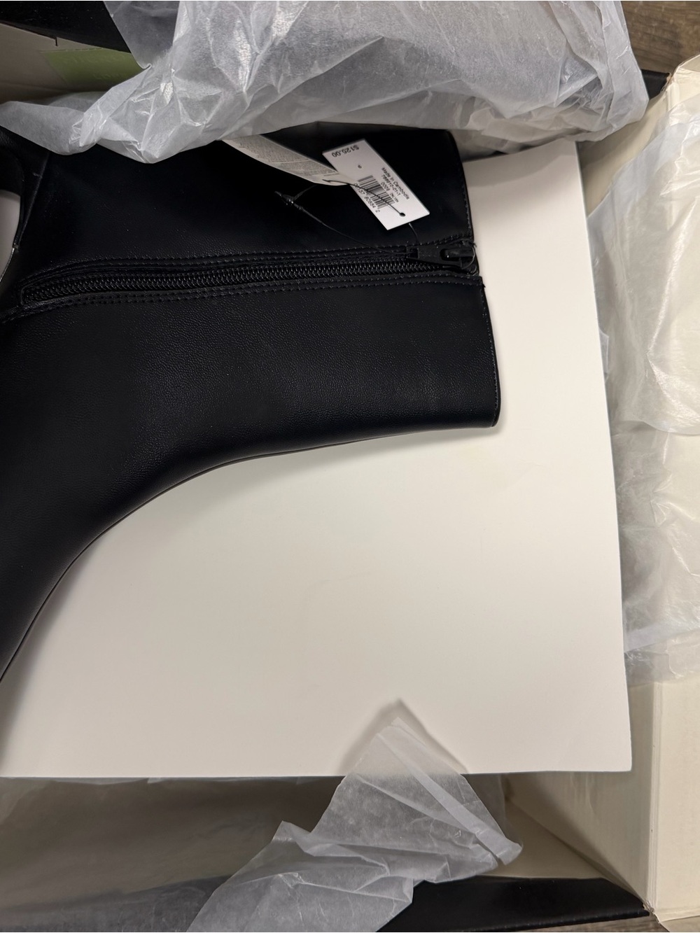 Banana Republic Black Vegan Leather Square-Toe Ankle Booties Size 9 - Picture 13 of 16